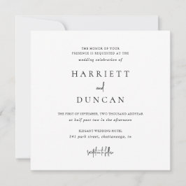 Tijdloze zwart-wit elegante bruiloft kaart