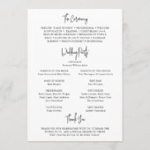 Tijdloze zwart-wit elegante bruiloft programmakaart (Achterkant)