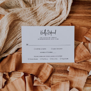 Tijdloze zwart-wit elegante bruiloft RSVP kaartje