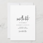 Tijdloze zwart-wit elegante bruiloft save the date (Voorkant)