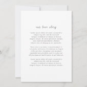 Tijdloze zwart-wit elegante bruiloft save the date (Achterkant)