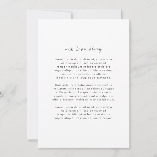 Tijdloze zwart-wit elegante bruiloft save the date (Achterkant)