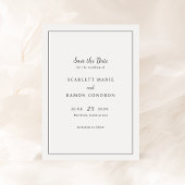 Tijdloze zwart-wit elegante bruiloft save the date