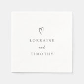 Tijdloze zwart-wit elegante bruiloft servet (Voorkant)