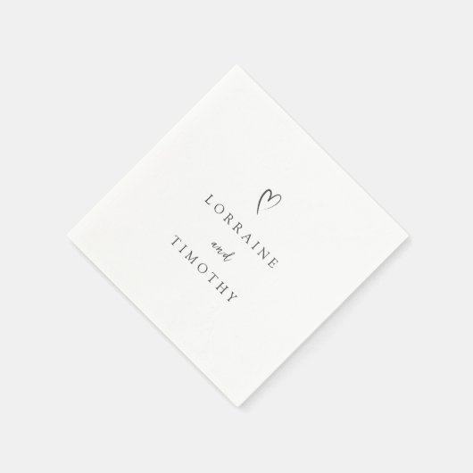 Tijdloze zwart-wit elegante bruiloft servet (Hoek)