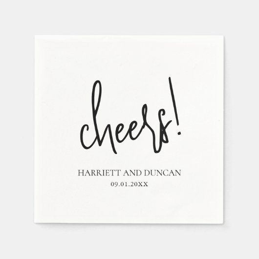 Tijdloze zwart-wit elegante bruiloft servet (Voorkant)