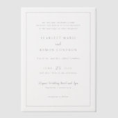 Tijdloze zwart-wit elegante bruiloft vellum uitnodigingen (Voorkant)