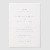 Tijdloze zwart-wit elegante bruiloft vellum uitnodigingen (Voorkant)