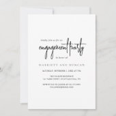 Tijdloze zwart-wit elegante verlovingsfeest kaart (Voorkant)