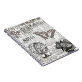 Tijdloze zwart-wit Ephemera Notitieboek (Rechterzijde)