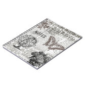 Tijdloze zwart-wit Ephemera Notitieboek (Linkerzijde)