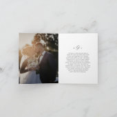 Tijdloze zwart-wit foto Elegante bruiloft Bedankkaart (Binnen)