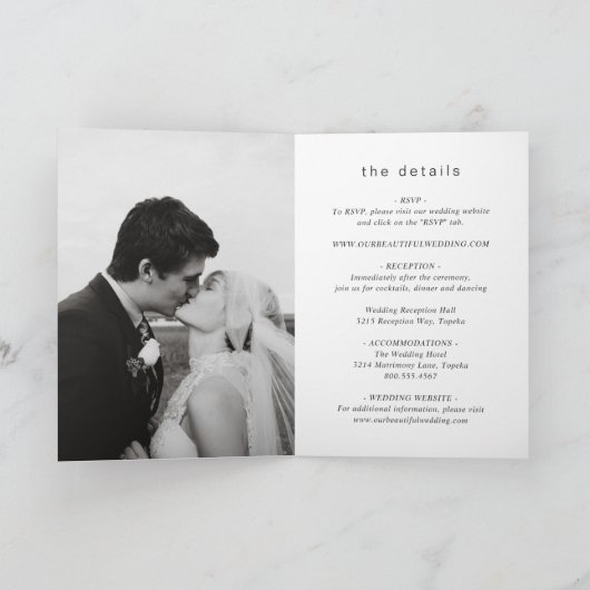 Tijdloze zwart-wit monogram moderne bruiloft (Binnen)