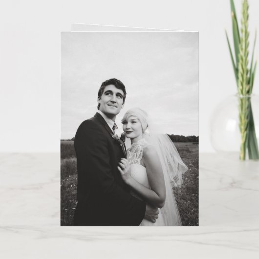 Tijdloze zwart-wit monogram moderne bruiloft (Achterkant)