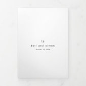 Tijdloze zwart-wit monogram moderne bruiloft drieluik uitnodiging (Cover)