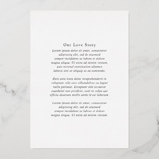 Tijdloze zwart-wit monogram moderne bruiloft folie uitnodiging (Achterkant)