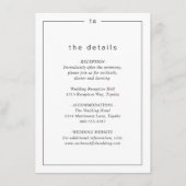 Tijdloze zwart-wit monogram moderne bruiloft informatiekaartje (Voorkant)