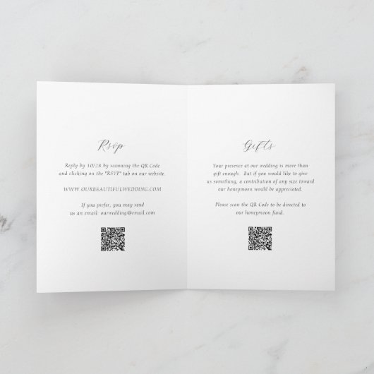 Tijdloze zwart-wit QR-code Elegante bruiloft (Binnen)
