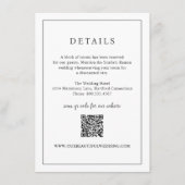 Tijdloze zwart-wit QR-code Elegante bruiloft Informatiekaartje (Voorkant)