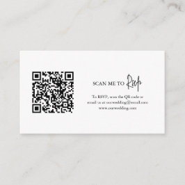Tijdloze zwart-wit QR-code Elegante bruiloft Informatiekaartje