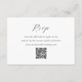 Tijdloze zwart-wit QR-code Elegante bruiloft RSVP Kaartje (Voorkant)