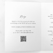 Tijdloze Zwart-Wit QR Code Elegante Trouw Drieluik Uitnodiging (Binnenzijde eerst)