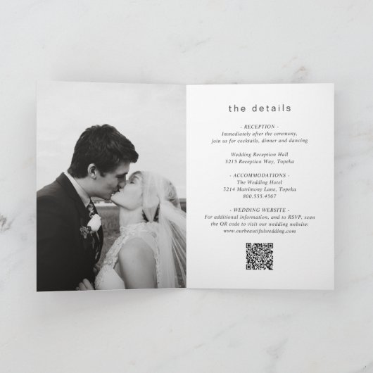 Tijdloze zwart-wit QR-code Moderne bruiloft (Binnen)