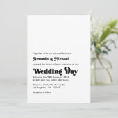 Tijdloze zwart-wit Retro Typografie Wedding Kaart (Staand voorkant)