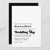 Tijdloze zwart-wit Retro Typografie Wedding Kaart (Voorkant / Achterkant)