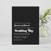Tijdloze zwart-wit Retro Typografie Wedding Kaart (Staand voorkant)