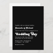 Tijdloze zwart-wit Retro Typografie Wedding Kaart (Voorkant / Achterkant)