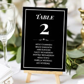 Tijdloze Zwart & Wit Wedding Zitting Grafiek Kaart