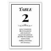 Tijdloze Zwart & Wit Wedding Zitting Grafiek Kaart (Achterkant)