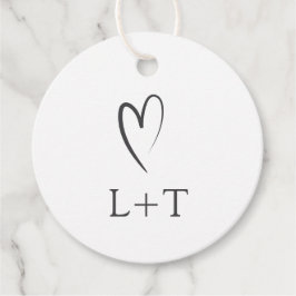 Tijdloze Zwarte en Witte Elegante Bruiloft Bedankjes Labels
