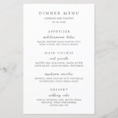 Tijdloze Zwarte en Witte Elegante Trouwmenu (Voorkant)