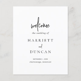 Tijdloze Zwarte en Witte Elegante Trouwprogramma