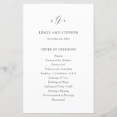 Tijdloze Zwarte en Witte Elegante Trouwprogramma (Voorkant)