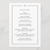 Tijdloze Zwarte en Witte Monogram Moderne Trouwdag Programmakaart (Achterkant)