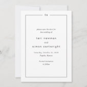 Tijdloze Zwarte en Witte Monogram Moderne Trouwdag Save The Date (Voorkant)