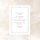 Tijdloze Zwarte en Witte Monogram Moderne Trouwdag Save The Date