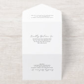 Tijdloze Zwarte en Witte QR Code Elegante Trouw All In One Uitnodiging (Buiten)