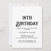 Tijdloze zwarte kalligrafie 18e verjaardag kaart (Voorkant)