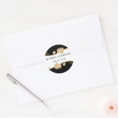 Tijdloze zwarte, witte en gouden bruiloft Sticker (Envelop)