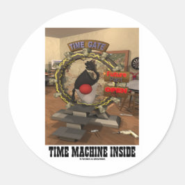 Tijdmachine binnenin (Open Source Duke) Ronde Sticker