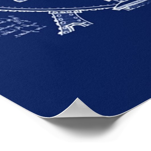 Tijdmachine-blauwdrukken Poster (Hoek)