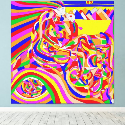 Tijdmachine Canvas Afdruk (Insitu (Houten vloer))