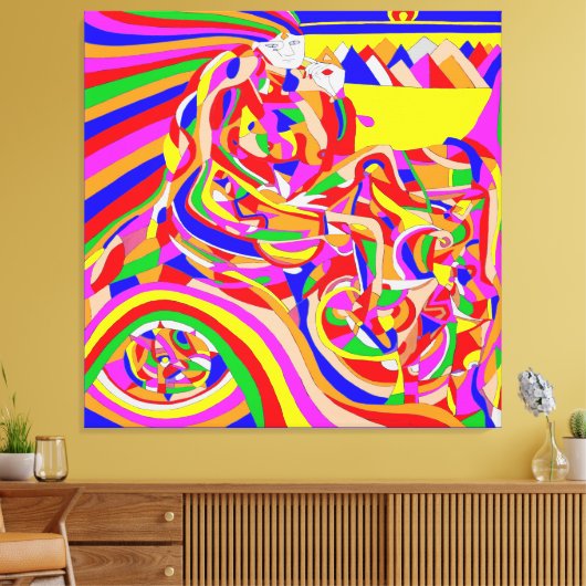 Tijdmachine Canvas Afdruk (Insitu (Woonkamer))