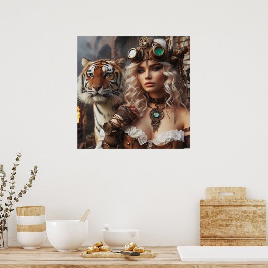 Tijdmachine Jong Meisje en Tijger 80-2 Poster (Keuken)