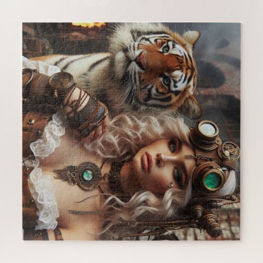 Tijdmachine Jong Meisje en Tijger 80-2 Poster Legpuzzel (Horizontaal)