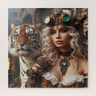 Tijdmachine Jong meisje en tijger 80-2 Poster Legpuzzel